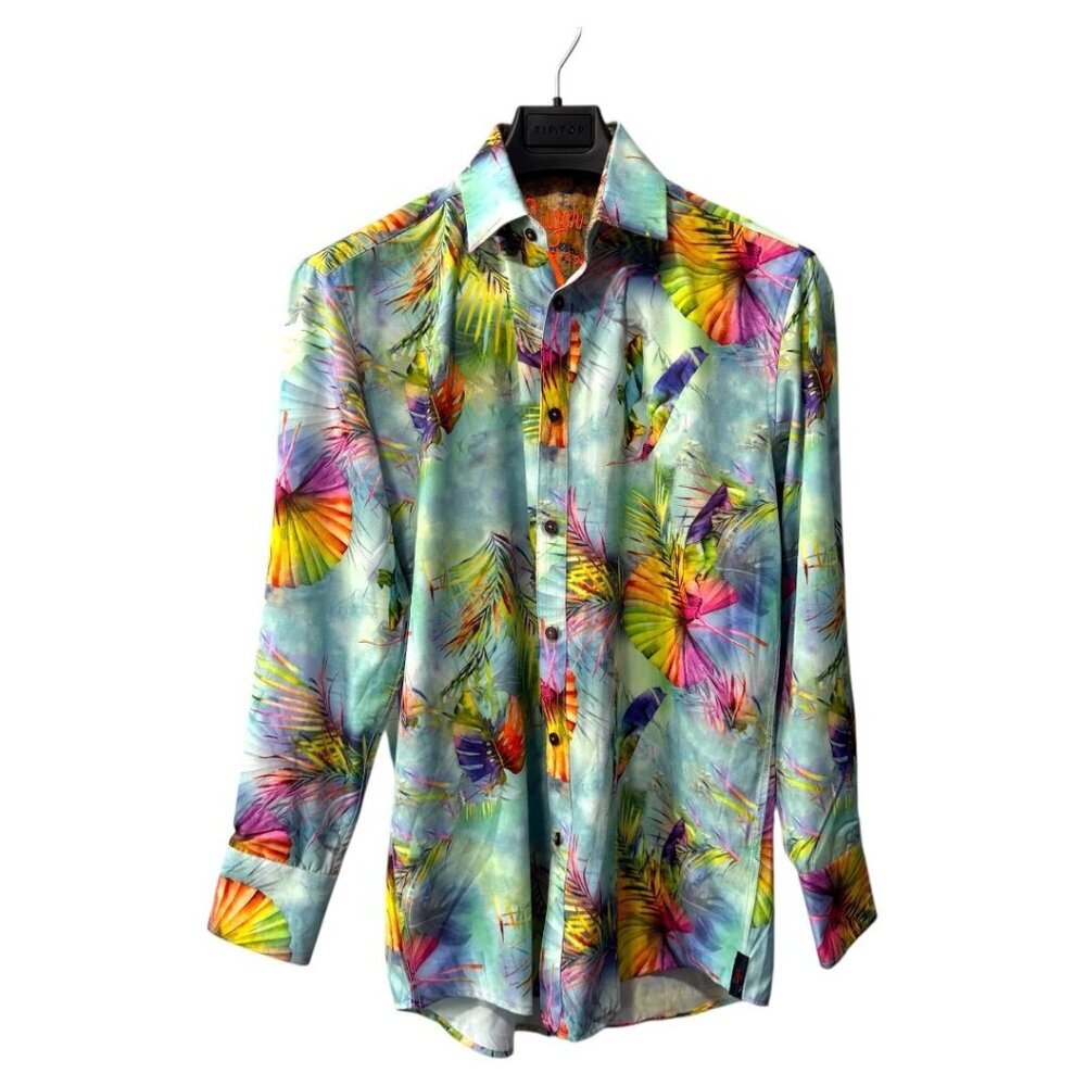 Sugar‎ Harland long-sleeved beach hawaiian style floral printed shirt